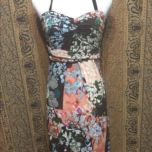 Pretty Maxi Halter Print Dress Size M